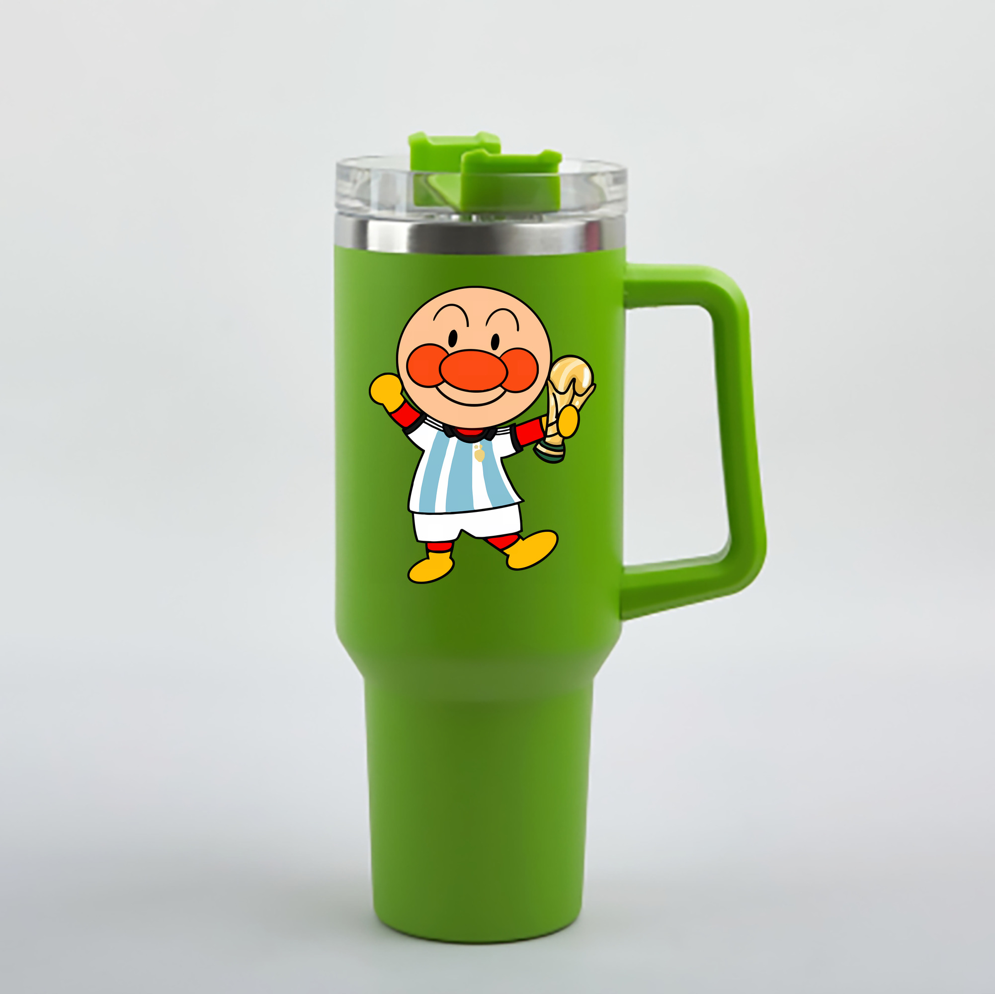 （画像用） アンパンマン Anpanman 1200mL車用タンブラー - クリスタルステッカー（プラスチックストロー付き）